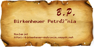 Birkenheuer Petrónia névjegykártya